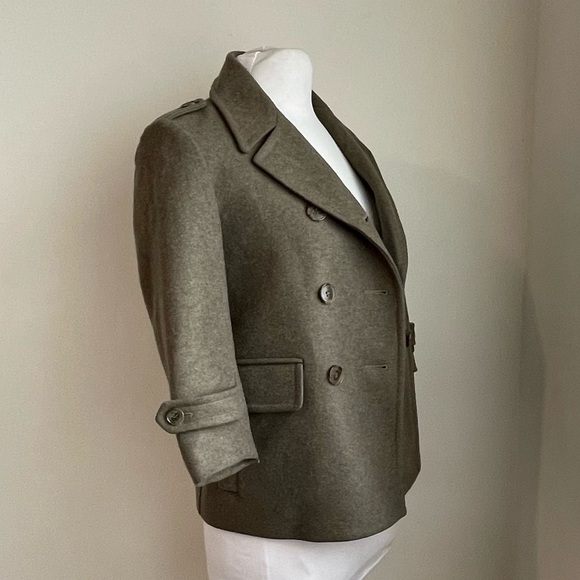 Gryphon New York Olive Shrunken Wool Pea Coat Double Breasted Size XS - Picture 4 of 12